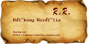 Rákosy Rozália névjegykártya